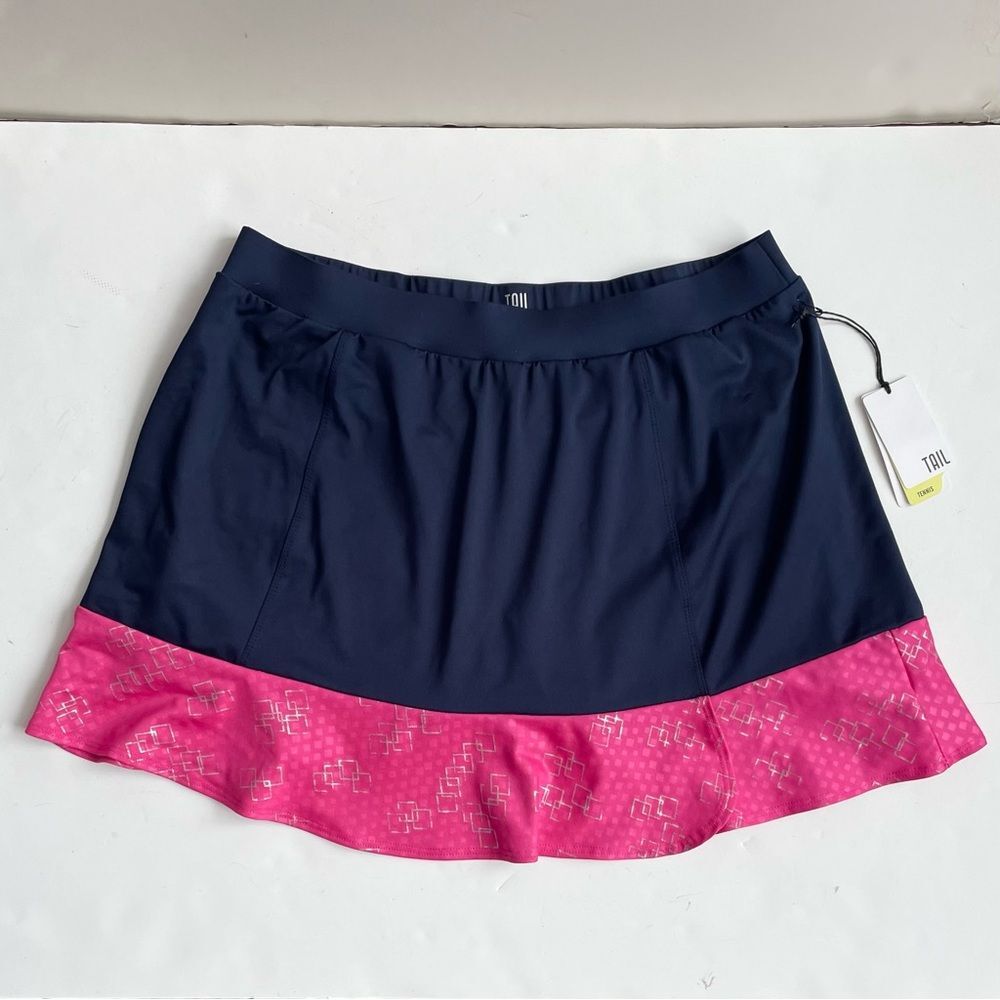 🐝 Tail Navy Blue Pink Bounce Skirt Side Slit Tennis Skort - Picture 2 of 10